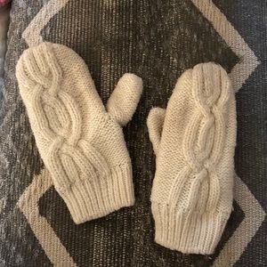 The North Face Cream Mittens